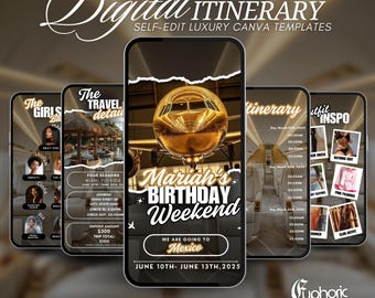 Birthday Weekend Itinerary Template, Girls Trip Travel Planner, Birthday Getaway Invitation, Vacation Schedule, Digital Download