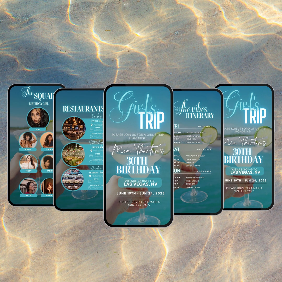 Girls Trip Itinerary Itinerary Template Travel Itineray - Etsy