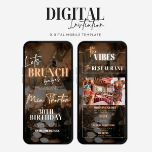 Brunch Flyer Invite, Digital Birthday Brunch Invitation, brunch & bubbly, brunch evite, brunch invite, birthday brunch template invite