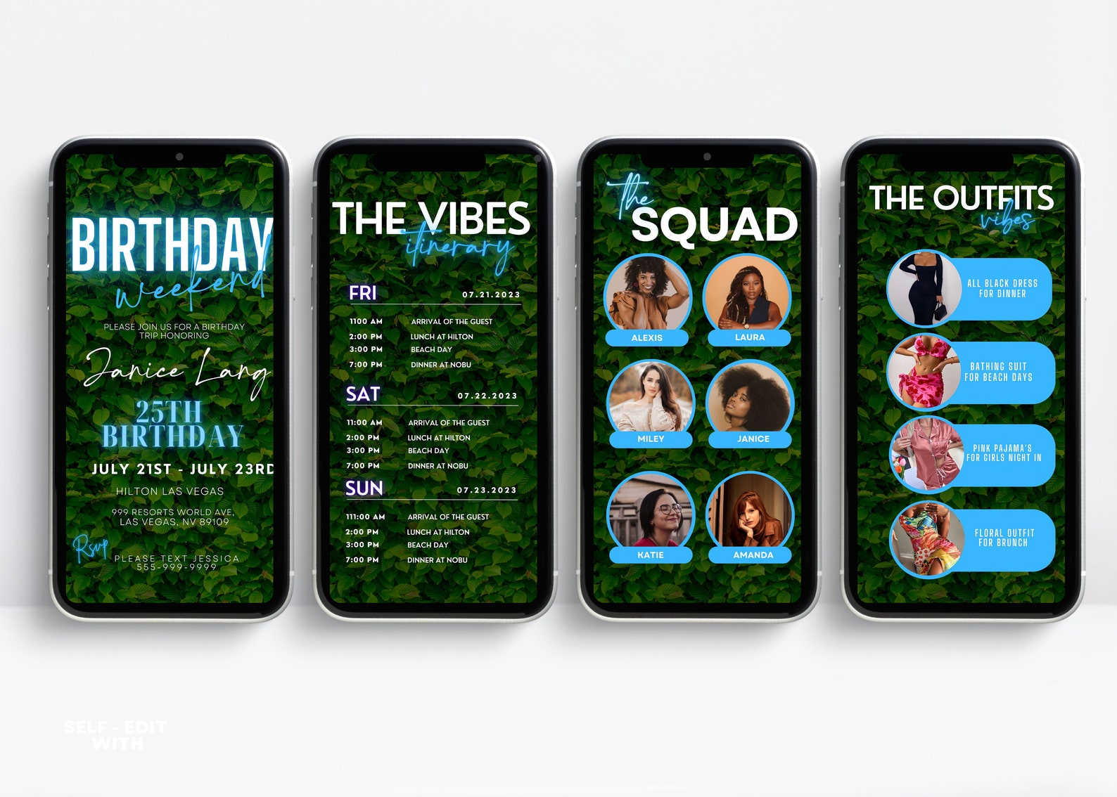 Digital Travel Itinerary, Itinerary Template, Travel Itineray, Birthday ...