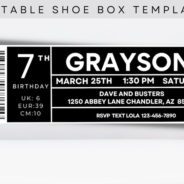 Shoe Sneaker Box Label, Sneaker Box Template , Favor Box Label, Shoe box label template. Shoe box label, Label template, Shoe box SVG