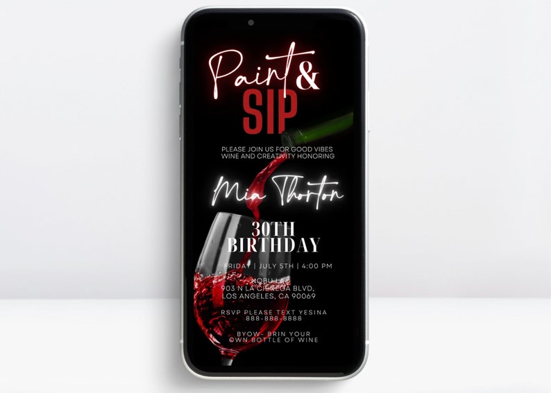 Digital Invite paint and sip