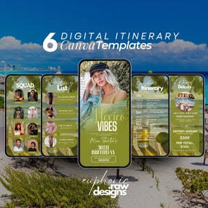 Birthday Weekend, itinerary template,travel itineray, Birthday Weekend Invitation, Weekend Itinerary, Digital itinerary, Mexico Girls Trip