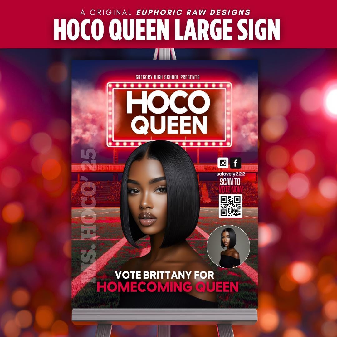 Homecoming Campaign Poster Banner Sign,vote Hoco Queen Sign, School ...
