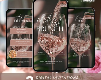 Boho Floral Mother's Day Brunch Invitation: Animated Video (Digital)