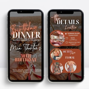 Digital Birthday Dinner invitation, Birthday Dinner, Digital Birthday Party Invite, Editable Template, Text, Birthday Party, text evite