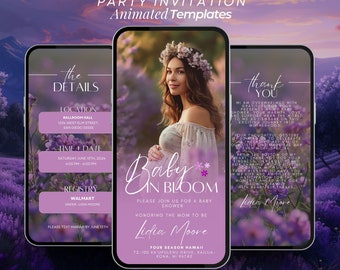 Floral Baby Shower Invitation: Purple Wildflower Theme (Digital Download)