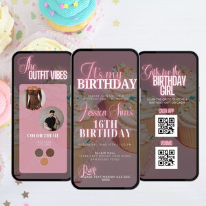 16th Birthday Invite, Digital 16th Birthday Invitation, Sixteenth Birthday Party, Teen Birthday Party Invite, 16th Birthday Party Invites
