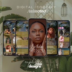Girls Trip itinerary, itinerary template,  travel itineray, Birthday Weekend Invitation, Weekend Itinerary, Digital Schedule