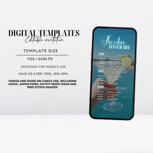 Girls Trip Itinerary, Itinerary Template, Travel Itineray, Birthday