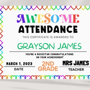 School Awards , End of year awards, Student award certificates , Attendance Award , Printable student awards , Classroom Awards