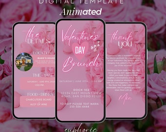 Valentine's Day Party Invitation, Friends Valentine's Party, Valentine's Day Brunch Invite, Galentine's Day Party, Valentines Itinerary