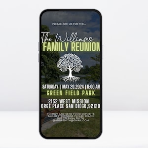 Digital Family Reunion Invitation template , Family Party Invitation, Reunion Gathering Invitation, Invite for Family Reunion, Family bbq