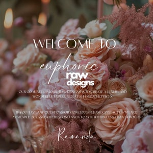 K&ouml;nnte beinhalten: Willkommen bei Euphoric Raw Designs, einem Unternehmen, das luxuri&ouml;se und wundervolle Erlebnisse zu erschwinglichen Preisen kreiert. Sie sind rund um die Uhr erreichbar, um alle Fragen oder Bedenken zu beantworten. Das Bild zeigt einen Strau&szlig; rosa und pfirsichfarbener Rosen.