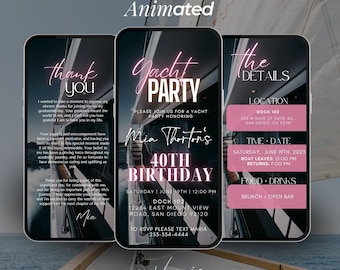 Yacht Party Invitation: Birthday Cruise Itinerary (Digital Template)