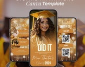 Graduation Party Invitation, Grad Announcement 2026, High School, College, Nursing & Law Degree Itinerary , Gold Digital Invite,