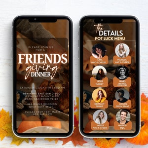 Friendsgiving Menu Thanksgiving Menu, Thanksgiving Menu Template, Menu Template, Menu Invitation, Pot Luck Menu, Thanksgiving Menu