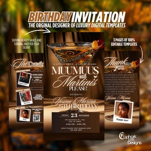 Digital Muumuus & Martinis Invitation, Birthday Girls&#39; Night, MooMoo Party Evite, Brunch Muumuu Dinner Invite, Social Media Template