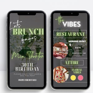 Birthday Brunch Invitation, Brunch Flyer, Adult Birthday Invitation, Brunch Invite, Brunch Party Invitations, Bday Party Invite