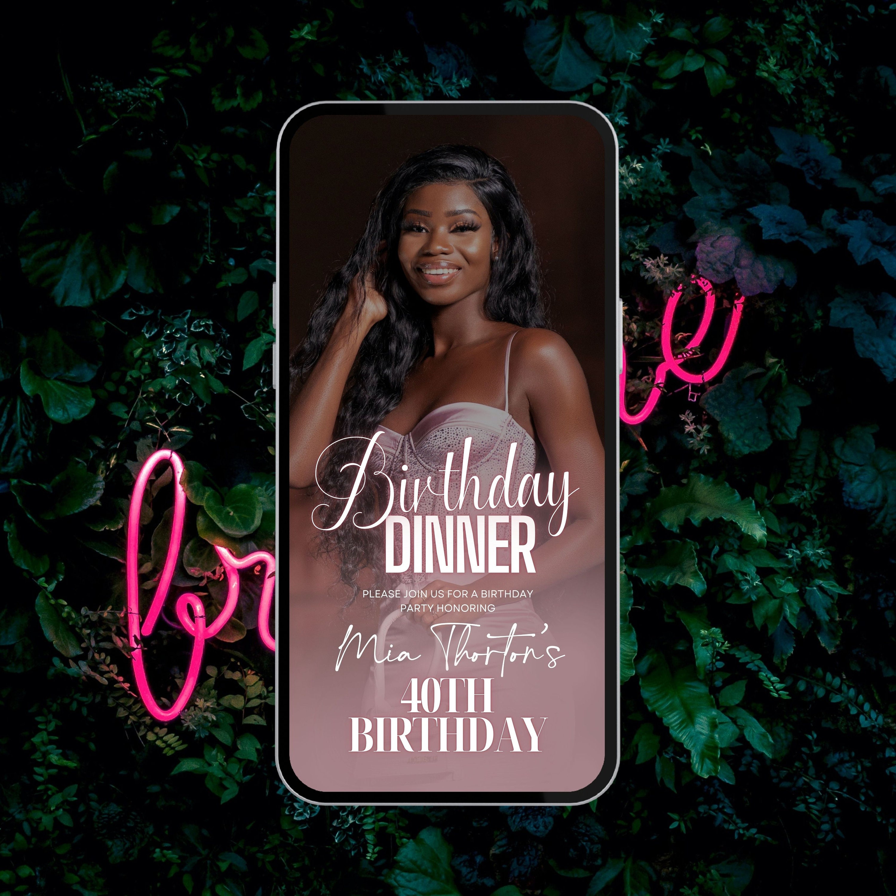 Invitación digital a cena de cumpleaños, Cena de cumpleaños, Invitación  digital a fiesta de cumpleaños, Plantilla editable, Texto, Fiesta de  cumpleaños, texto evite - Etsy México, image size:3000x3000