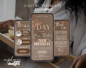 Spa Day Birthday Invitation: Manicure Pedicure Party (Digital Template)