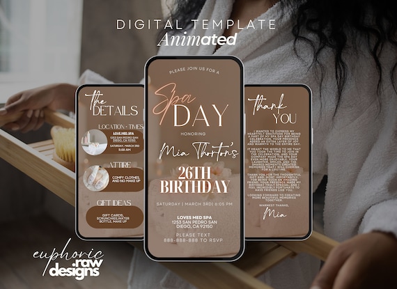 Spa Day Birthday Invitation: Manicure Pedicure Party (Digital Template)