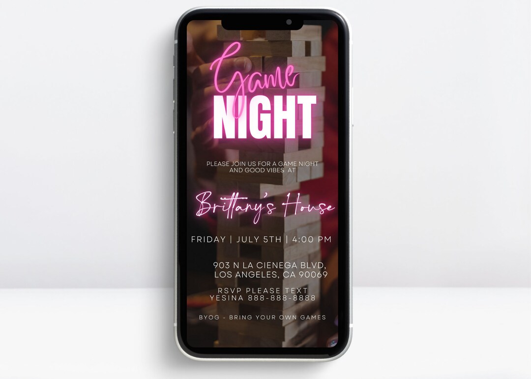 Digital Game Night Flyer, Game Night Invitation, Board Game Invite ...