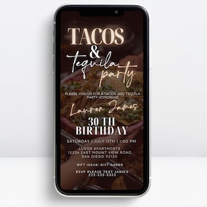Fiesta Birthday Party Invitation, Digital Tacos & Tequila, Mexican Fiesta Dinner Theme, Floral Birthday Invite, Margaritas Itinerary