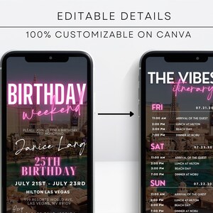 Digital Travel Itinerary, Itinerary Template, Travel Itineray, Birthday ...