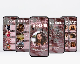 Digital Bachelorette Weekend, Travel itinerary, bachelorette planner, Travel Template, bachelorette Itinerary, Digital Schedule, Girls Trip