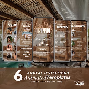 Digital Travel itinerary, itinerary template,  travel itineray, Birthday Weekend Invitation, Weekend Itinerary, Digital Schedule, Girls Trip
