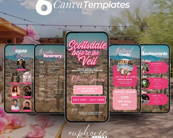 Itinerario de despedida de soltera en Scottsdale: Viaje de fin de semana a Arizona (Plantilla digital)