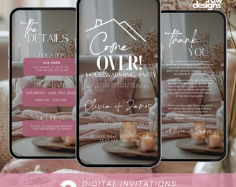 Housewarming Invitation, New Home Party Invite, Welcome Home Celebration, Editable Canva Template