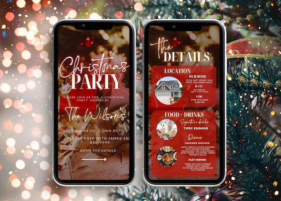Christmas Dinner Invite, Christmas Brunch Invitation, Dinner for Christmas Day, Christmas Invitation, Digital Christmas Party Invite