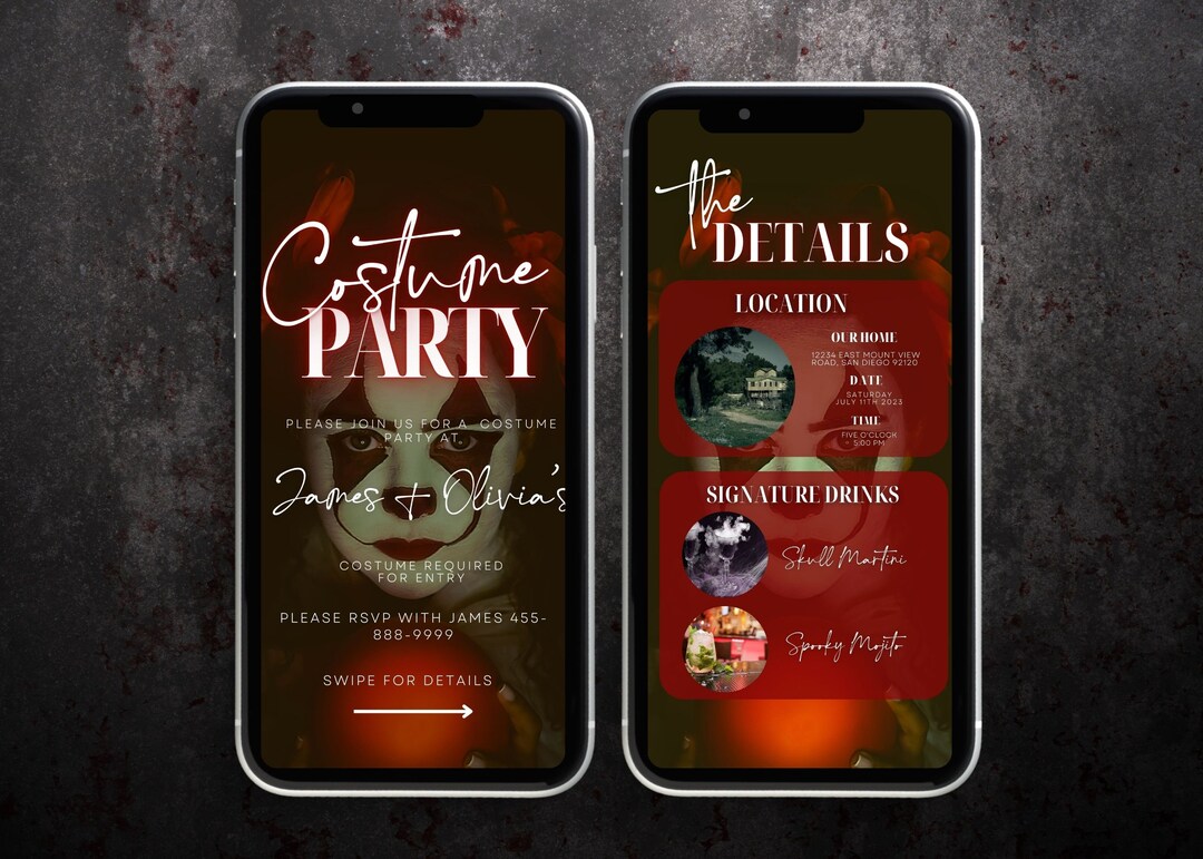 Halloween Party Invitation Digital Halloween Birthday Party Etsy