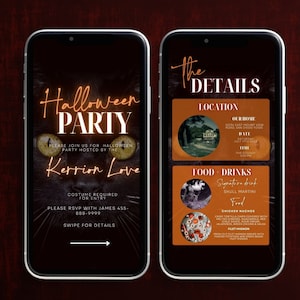 Digital Halloween Party Invitation, Halloween Bash invite, Halloween Party, Boo Bash, Adult Halloween, Editable Template, Instant Download