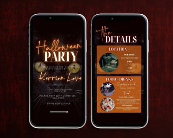 Digital Halloween Party Invitation, Halloween Bash invite, Halloween Party, Boo Bash, Adult Halloween, Editable Template, Instant Download