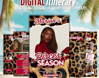 Red Cherries Birthday Itinerary Template: Girls Trip Planner (Digital Download)