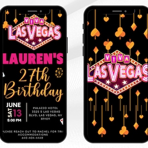 Invitación de despedida de soltera en Las Vegas / Invitación de cumpleaños para un viaje de chicas / Noche de chicas / Casino / Invitación para despedida de soltera / Descarga instantánea