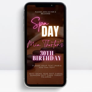 Spa Day Party invitation, Digital Spa Birthday Invite, Massage Relax Spa Birthday, Bridal Spa Party, Spa Party Massage Party, Spa Retreat