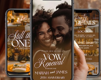 Vow Renewal Party Invitation, Editable Digital Wedding Anniversary,Happily Ever After, Save the Date Elegant Wedding Vows Invite Template