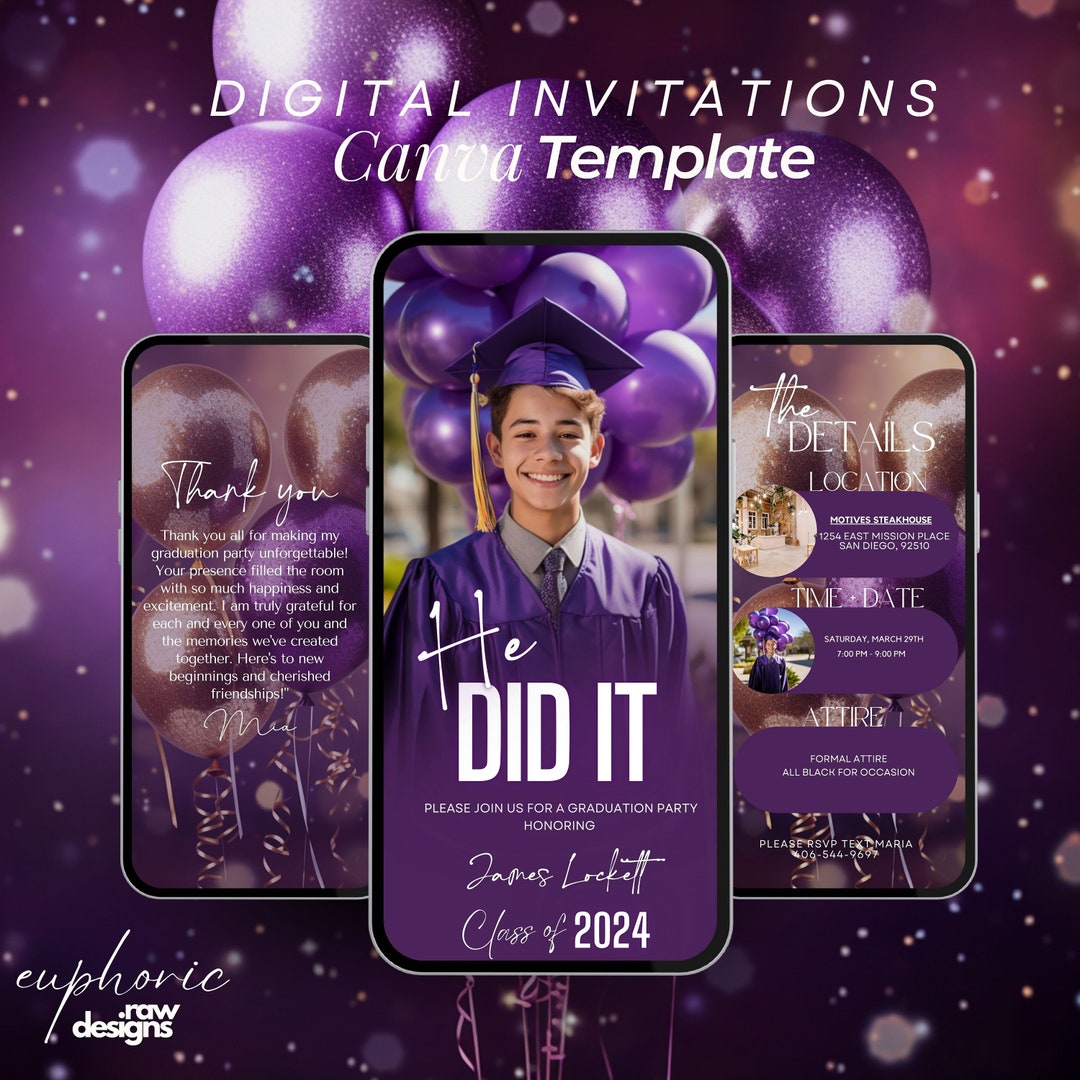 Class of 2025 Graduation Invites, Grad Announcement, High School