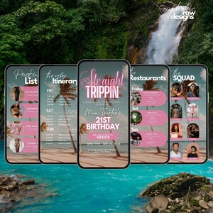 Digital Travel Itinerary, Itinerary Template, Travel Itineray, Birthday ...