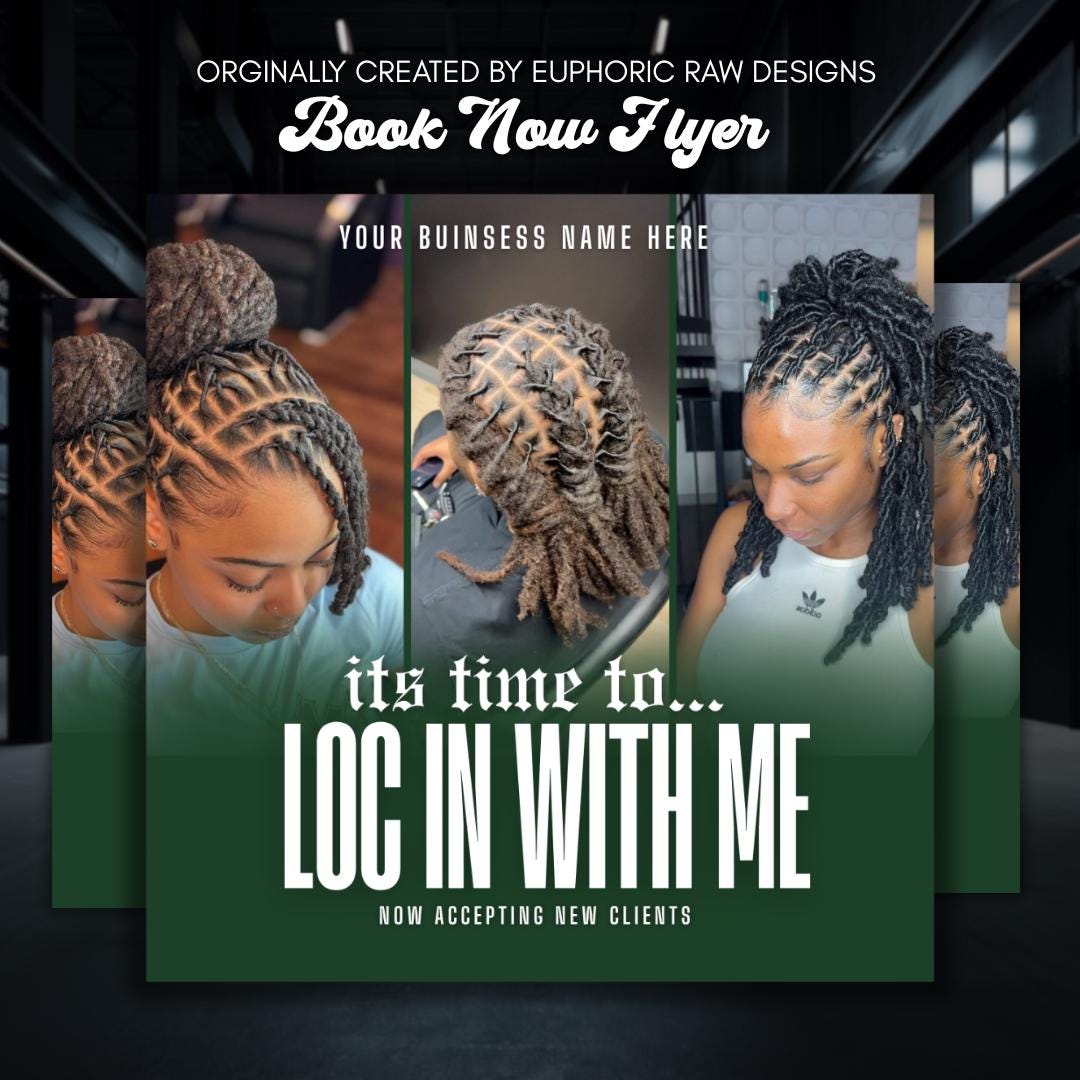 Editable DIY Loc Flyer Template, Instant Download, Customizable Hair & Beauty Flyer for Locticians, Social Media Promotion Template