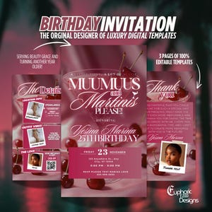 Invito digitale Muumuus & Martinis, serata di compleanno per ragazze, invito per festa MooMoo, invito per cena Brunch Muumuu, modello per social media