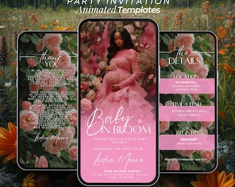 Floral Baby Shower Invitation: Purple Flower, Boho Brunch (Digital)