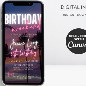 Digital Travel Itinerary, Itinerary Template, Travel Itineray, Birthday ...