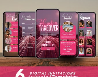 Houston Girl’s Trip, Birthday Weekend, Texas Itinerary Travel Planner, Vacation Schedule, Digital Animated Video Guide, Houston Itinerary