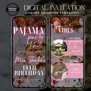 Adult Pajama Party Invitation, Adult Slumber Party, Girl&#39;s Night in Invitation, Sleepover Party, Pajama Party Invite, tex evite
