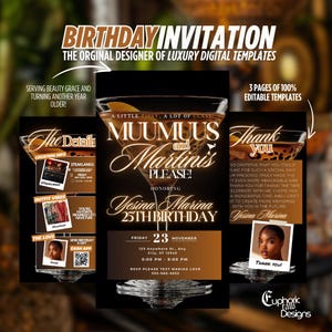 Digital Muumuus & Martinis Invitation, Birthday Girls&#39; Night, MooMoo Party Evite, Brunch Muumuu Dinner Invite, Social Media Template